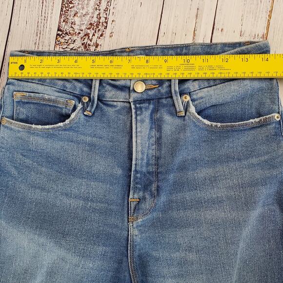 Good American High Rise Ripped Knee Jeans Straight Leg Gorpcore Grunge 6 (28) - Picture 10 of 12